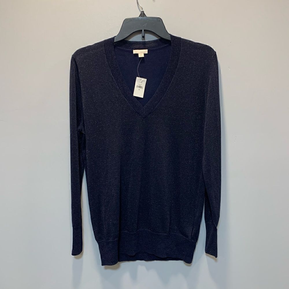 NWT the Gap V Neck Long Sleeve Sweater Glitter Sparkle Knit xs - Picture 8 of 14